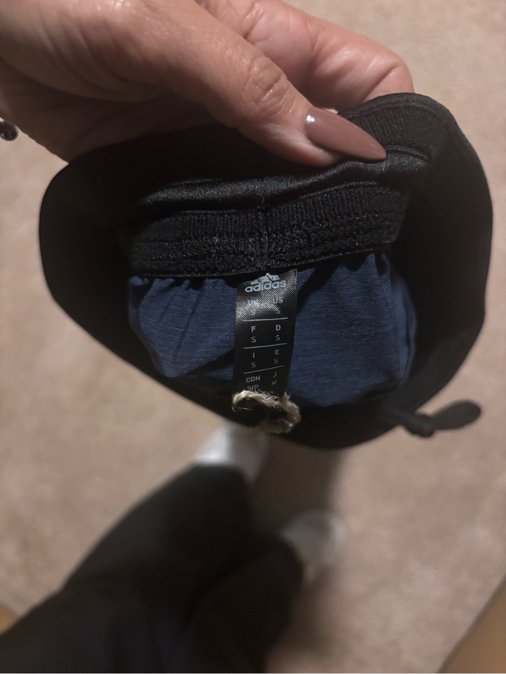 adidas Kids Black Leggings with Navy Lining